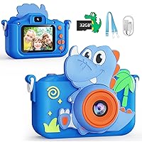 KOKODI Kids Camera Toy Digital Camera for Kids, Dinosaurs Birthday Gifts for Boys Age 3-12, 1080P HD Video Camera for Toddler, Children Toys for 3 4 5 6 7 8 9 Year Old Boys with 32GB SD Card