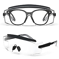 Safety Glasses Over Glasses, Anti Fog Safety Glasses With Adjustable Frame And Temples,Fit Well Over Eyeglasses