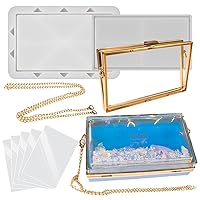 Resin Shaker Tray Clutch Purse Complete Set of 9 Large Rectangle Bag DIY Kits with Accessories