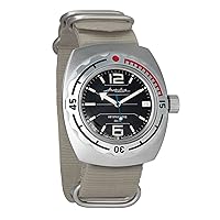 Vostok Amphibian Automatic Mens Wristwatch Self-Winding Diver Amphibia Case Wrist Watch 090695