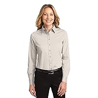 Port Authority Ladies Long Sleeve Easy Care Shirt, Light Stone, 6XL