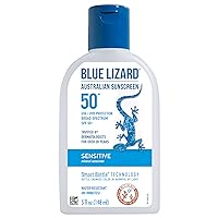 Sensitive Mineral Sunscreen with Zinc Oxide, SPF 50+, Water Resistant, UVA/UVB Protection with Smart Bottle Technology - Fragrance Free, 5 oz