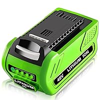 Upgraded 6000mAh 40 Volt Lithium ion 29462 29472 Replacement Battery Compatible with GreenWorks 40V GMAX Power Tools 29252 20202 22262 25312 25322 20642 22272 27062 21242 (Not for Gen 1) (Green)