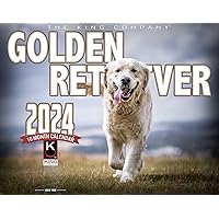 2024 Golden Retriever Wall Calendar 16-Month X-Large Size 14x22, Best Golden Retriever Dog Calendar by The KING Company-Monster Calendars
