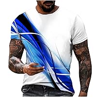 Black of Friday Early Deals 3D Print T-Shirts for Men Summer Comfy Daily Tops Comfy Short Sleeve Crewneck Tees Casual Cool Athletic Shirts