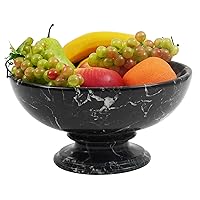 Radicaln Marble Fruit Bowl Black 10'x5' Inch Handmade Fruit Storage Bowl For Kitchen Décor - Ideal Decorative Fruit Dish for Kitchen Counter Décor