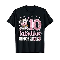 Awesome Since 2013 Cow Print 10th Birthday Outfit For Girl T-Shirt