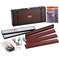 166 American Western Mahjong Mah jongg Set Suitcase Limited Edition Embedded Masterpiece Background in Leather Suitcase The Scream