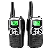 Walkie Talkies,MOICO Long Range Walkie Talkies for Adults Two-Way Radios with 22 Channels FRS VOX Scan LCD Display with LED Flashlight for Field, Survival Biking Hiking Camping 2 Pack (Silver)