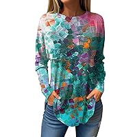 Generic Oversize Fall Blouses for Women 2023 Funny Shirts Shirts for Women T-Shirts Custom Shirt Top Tops for Women Casual Fall Custom Shirt T Shirts Long Sleeve Shirts for Turquoise XXL