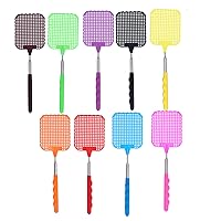 Mini Telescopic Fly Swatters,9PCS Plastic Fly Swatters,Manual Fly Killer,Long Handle Flyswatter,Premium Extendable Flyswatter with Long Stainless Steel Pole for Home Dormitory Camping, Telescopic