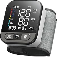 Wrist Blood Pressure Monitors for Home Use with Large Backlit Display Screen, Automatic Accurate Blood Pressure Machine Adjustable Blood Pressure Cuff, Irregular Heartbeat, 2x99 Memory