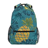 ALAZA Pineapple Palm Leave Flower Unisex Schoolbag Travel Laptop Bags Casual Daypack Book Bag