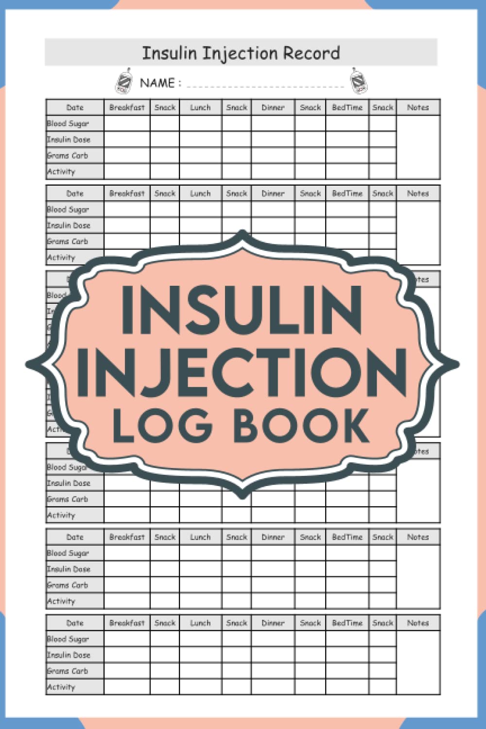 Mua Insulin Injection Log Book Insulin Injection Tracker To Record Your Insulin Usage And