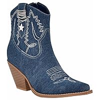 NINE WEST Women's NALLAS Ankle Boot, Denim Blue 400, 8.5