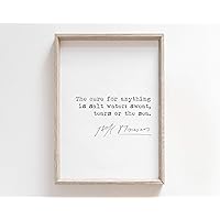 Wall Decor Sign, Isak Dinesen The Cure for Anything is Salt Water: Sweat, Tears Or The Sea Quote with Signature, Rustic Wall Hanging Wood Framed Sign, 8 x 12 Inch