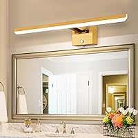 MantoLite LED Dimmable Bathroom Vanity Light Fixture 22inch Cabinet Picture Wall Lights, Indoor Lighting Wall Sconce with Ajustable Arm Bedside Lamp, Pulg in Display Lamps (Brass 6000K 12W)
