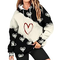 Valentine's Day Sweatshirt Women Love Heart Grahic Print Long Sleeve Pullover Casual Blouse Tops