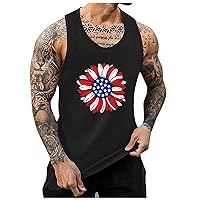 USA Flag Shirt Big and Tall Men's Athletic Tank Top - Workout & Training Activewear Sleeveless Shirts for Men Gym