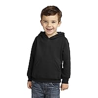 INK STITCH Toddler Unisex Core Fleece Port Company Pullover Sweatshirt Hoodie - Black - 2T