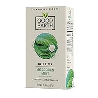 Good Earth Sensorial Blend Herbal Green Tea Maroccan Mint, No Artificial Color, No Preservatives, 15 Bag (Pack of 5)