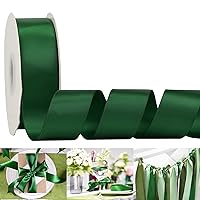 HUIHUANG Solid Color Satin Ribbon 1/8 inch x 100 Yards Roll Ribbon for  Crafts (Forest Green)