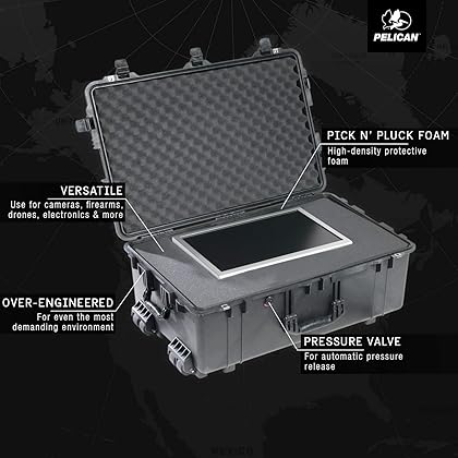 Pelican 1650 Camera Case With Foam, Black