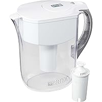 Large Water Filter Pitcher for Tap and Drinking Water with 1 Standard Filter, Lasts 2 Months, 10 Cup Capacity, BPA Free, White