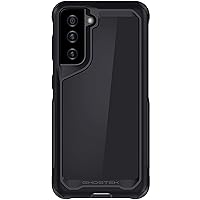 Ghostek ATOMIC Slim Designed for Samsung Galaxy S21 Case with Protective Aluminum Bumper and Clear Back Design Heavy Duty Shock-Absorbent Protection for 2021 Samsung S 21 5G (6.2 Inch) (Phantom Black)