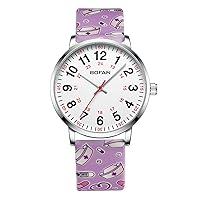 Nurse Watch for Nurse,Medical Professionals,Students,Doctors with Easy to Read Dial,Second Hand and 24 Hour,Soft Comfort Print Silicone Band,Water Resistant.