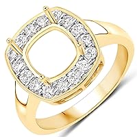 0.48 Carat Genuine White Diamond 14K Yellow Gold Ring