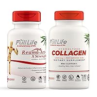 Reuma-Art X Strength and Hydrolyzed Collagen - Joint Support Supplement - Bovine Collagen Pills - Kosher, Gluten-Free - 90 Veggie Capsules Each