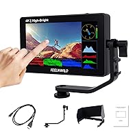 FEELWORLD F6 PLUSX 5.5 Inch 1600nit High Bright DSLR Camera Field Touch Screen Monitor with Waveform HDR 3D Lut Small Full HD 1920x1080 IPS Video Peaking Focus Assist 4K HDMI Type-c Input