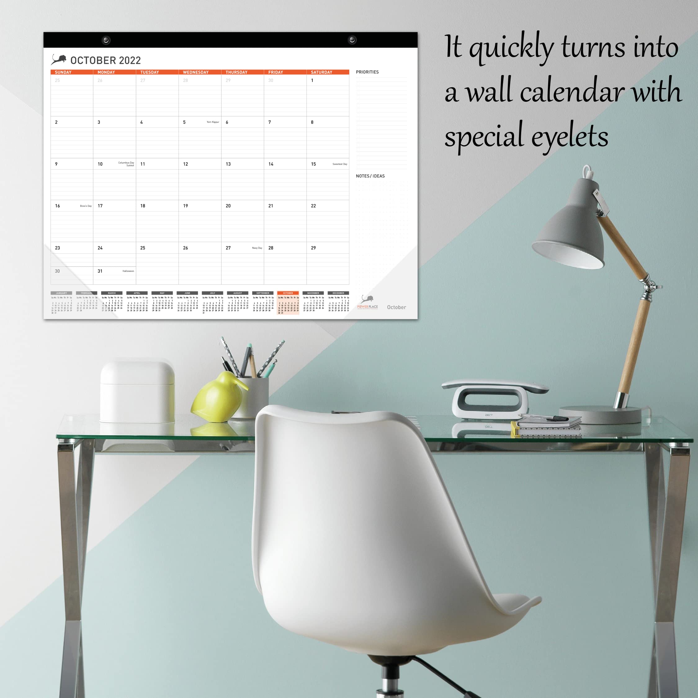 Mua Desk Calendar 22x17 Large Hanging and Desktop Calendar Pad for