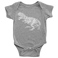 Threadrock Baby White Tyrannosaurus Rex Infant Bodysuit