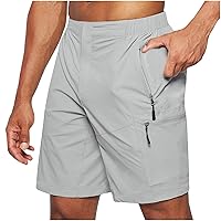 Mens Workout Shorts with Zipper Pocket, Quick Drying Jogger Shorts Summer Thin Gym Shorts for Fitness Running Short