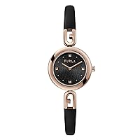 Furla Women's Black Leather Strap Watch (Model: WW00010007L3)