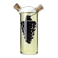 True Napa Oil and Vinegar Cruet, Olive Oil and Vinegar Dispenser Bottle, 2-in-1 Glass Cruet, Home Essentials, Home Kitchen Accessories, Set of 1