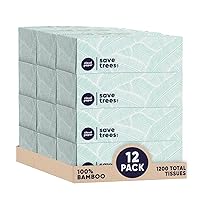 Cloud Paper Bamboo Facial Tissues - 12 Boxes of Eco-Friendly, 3-Ply Hypoallergenic Tissues, 100 Sheets per Box, FSC Certified, Plastic-Free Packaging, Soft & Gentle for Home Use