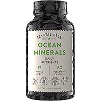 Ocean Minerals Supplement (60 Capsules) – Daily Herbal Supplement for Bone Health & Collagen – Sea Buckthorn, Spirulina & Organic Alfalfa - Non-GMO