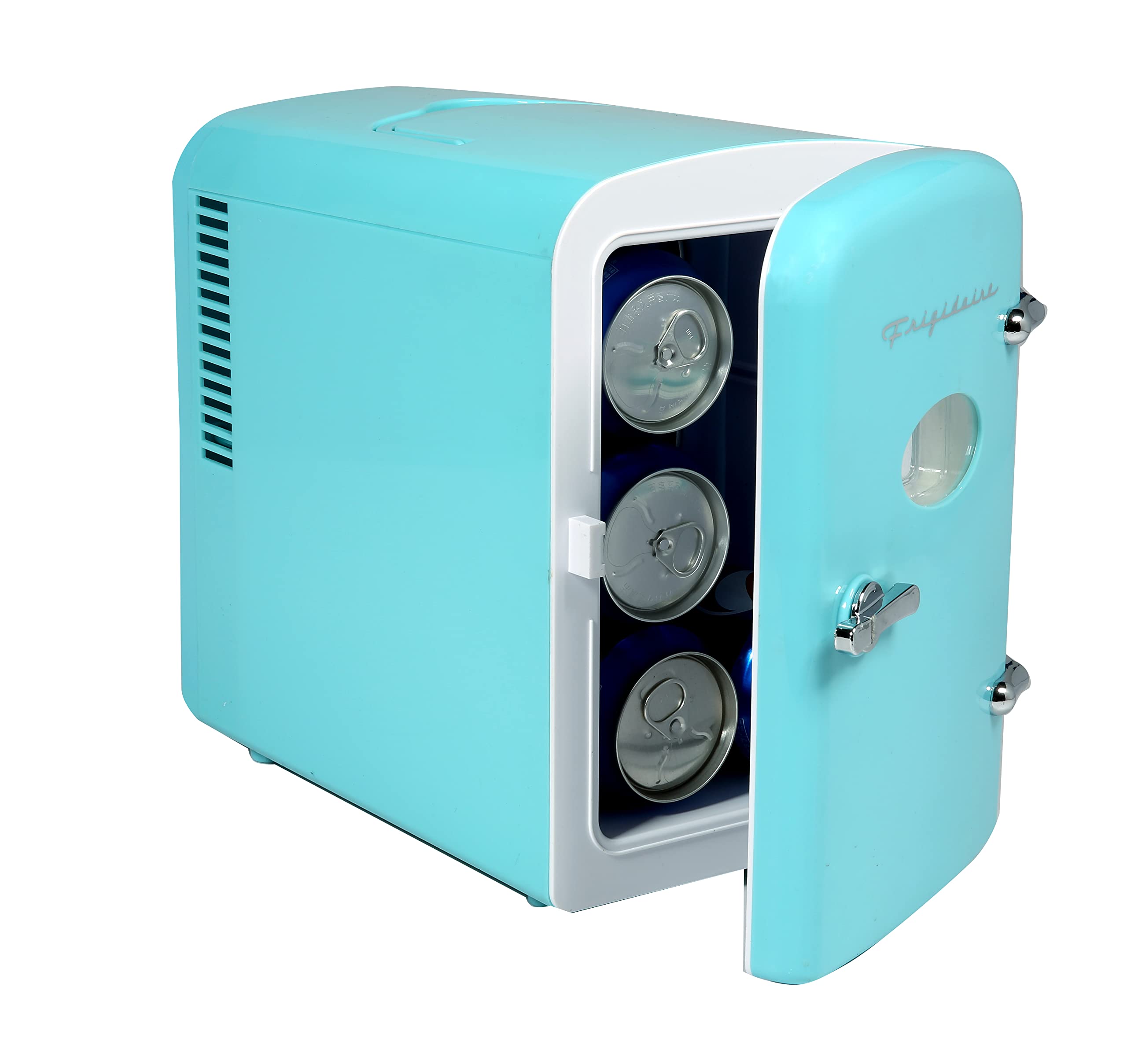 Frigidaire EFMIS175-BLUE Portable Mini Fridge-Retro Extra Large 9-Can Travel Compact Refrigerator, Blue, 6 Liters