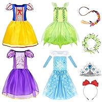Princess Dress Up for Girls - Princess Dresses Clothes Costumes with Princess Crown Accessories for Little Girls 3-8,Toddler Girls Princess Toys Gift for Birthday Christmas