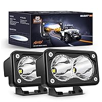 Nilight 2PCS 3Inch Motorcycle Led Pods 1300LM Built-in EMC Driving Light Super Spotlight Offroad Fog Light Auxiliary Light for Motorbike SUV ATV Truck Boat Tractor Forklift, 5 Years Warranty