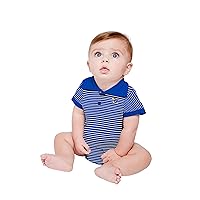 Striped Short Sleeve Golf Polo Baby Onesie Bodysuit Creeper Infants University College Officially Licensed
