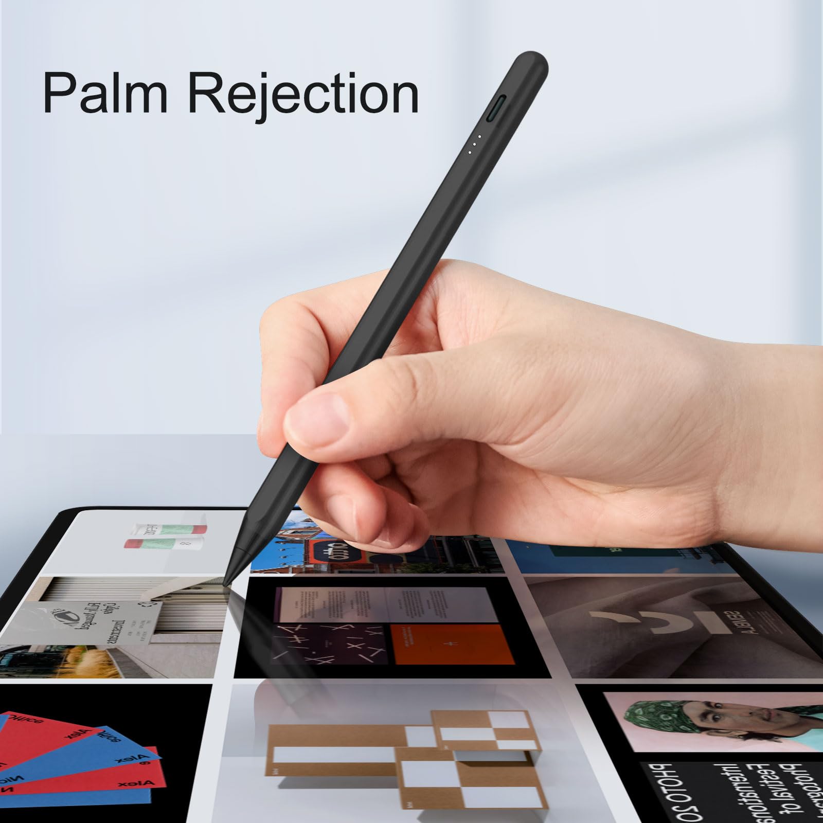 Stylus Pen for iPad, 13 mins Fast Charging Stylus with Palm Rejection, Tilt Sensitivity, Compatible with 2018-2022 iPad Air 3/4/5, iPad Mini 5/6, iPad 6/7/8/9/10, iPad Pro 11