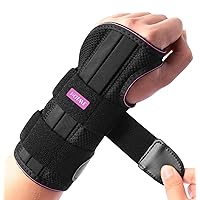 Wrist Brace for Carpal Tunnel Relief Night Support for Women Men, Maximum Support Hand Brace with 3 Stays, Adjustable Wrist Support Splint for Left Hand for Tendonitis, Arthritis Sprains - Left L/XL