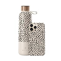 BURGA Bundle of iPhone 13 Pro Case and Insulated Stainless Steel Water Bottle Polka Dots Pattern – Cute, Stylish, Fashion, Luxury, Durable, Protective, for Women and Girls