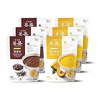 BONJUK 6 Pack Bundle Set (3 x Sweet Red Bean, 3 x Sweet Pumpkin) - Ready to eat meal (300gx6), Easy to prepare porridge pouch