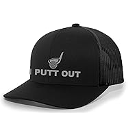 Mens Golf Hat Funny I Putt Out Golf Ball Mesh Back Trucker Hat