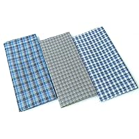 100% Cotton men's Kaily, Unstitched check combo Lungi (Mude) - Pack Of Three - Small Check kaily munde - colour are assorted By Indian Collectible